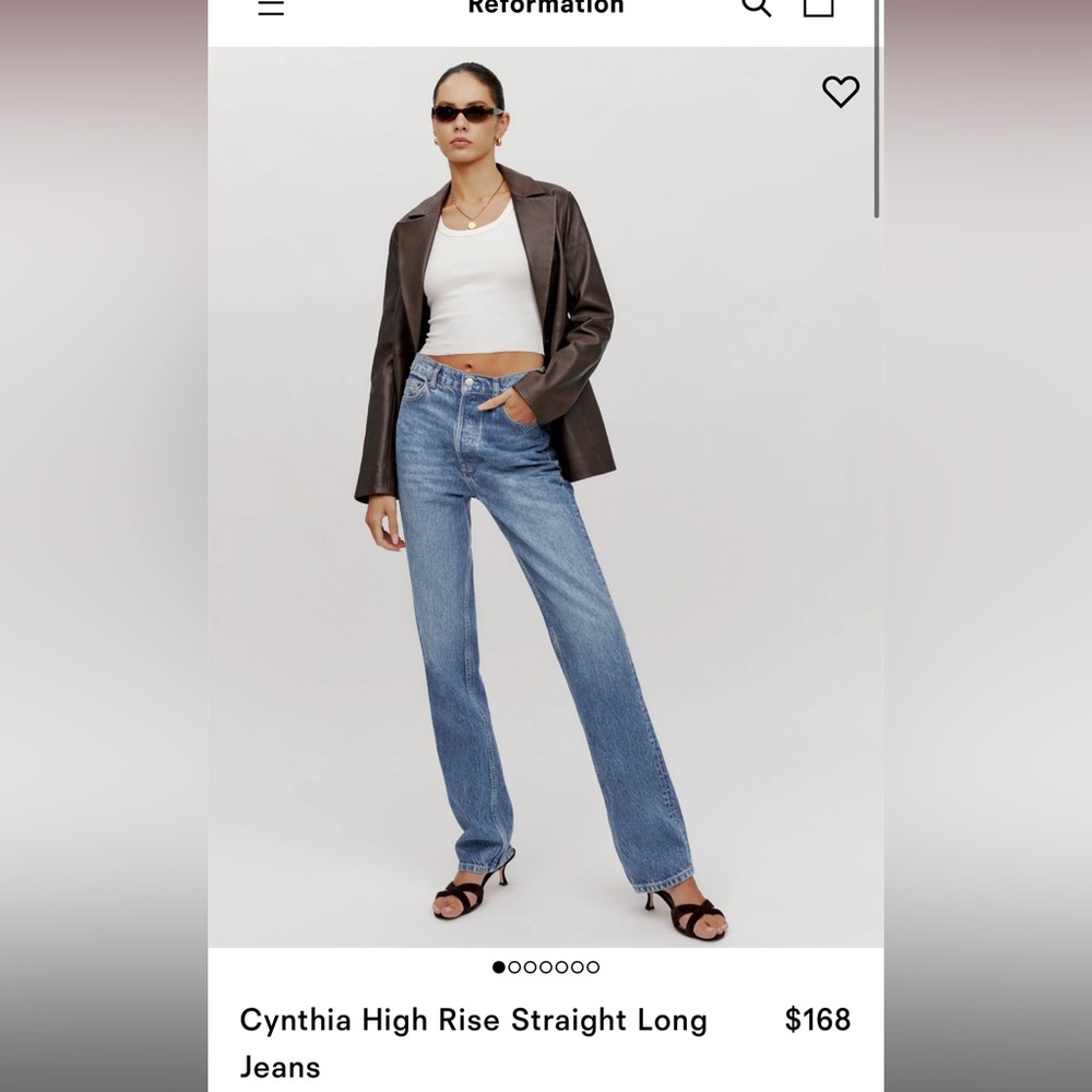 Reformation Cynthia Jeans Long Size 30